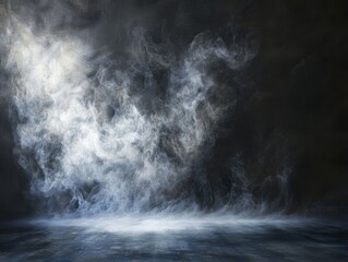 Obraz premium Abstract Fog Dancing Fluidly with Soft Light Mystical Background