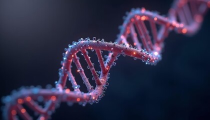 Illuminated DNA double helix a symbol of genetic code and molecular biology