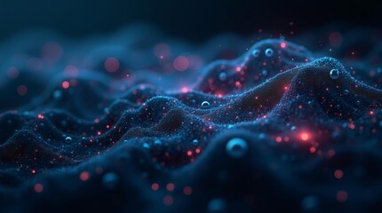 Fototapeta premium Abstract Digital Landscape: Futuristic Technology Network Visualization Concept