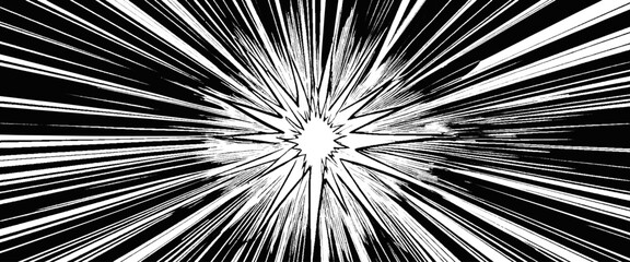 Vector circular starburst explosion texture. Distressed uneven grunge background, cover template set with comic speed line effect.
