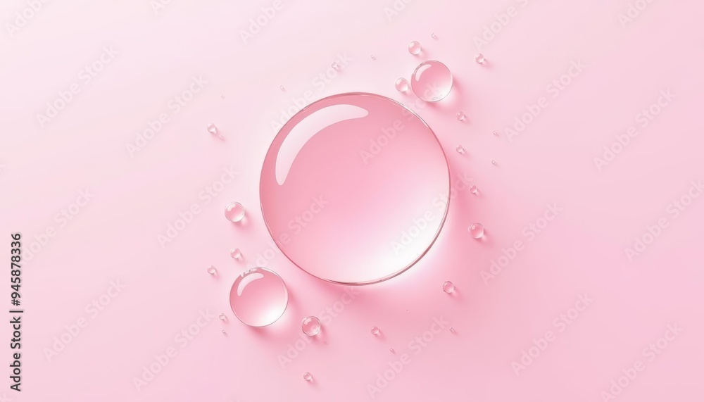 Wall mural elegance in a drop a soft pink bubble with a hint of luxury