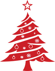 Fototapeta premium Christmas Tree Flat Icon