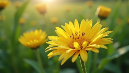 Obraz premium Blooming Sunshine in the Meadow