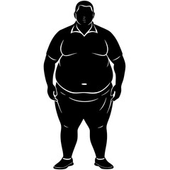 silhouette Fat man vector image