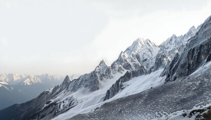 snow covered mountains in winter