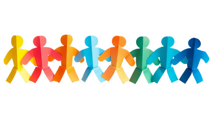 Colored paper people symbolizing teamwork