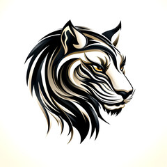 Fototapeta premium Modern Puma logo for design projects, white background.