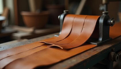 Craftsmanship in action  Leatherworking tools and materials