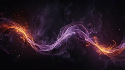 Fototapeta premium Mystical Smoke and Fire Abstract Art with a dark background