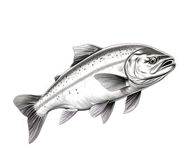 Obraz premium Salmon, black and white