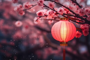 Fototapeta premium Chinese new year blossom lantern flower.