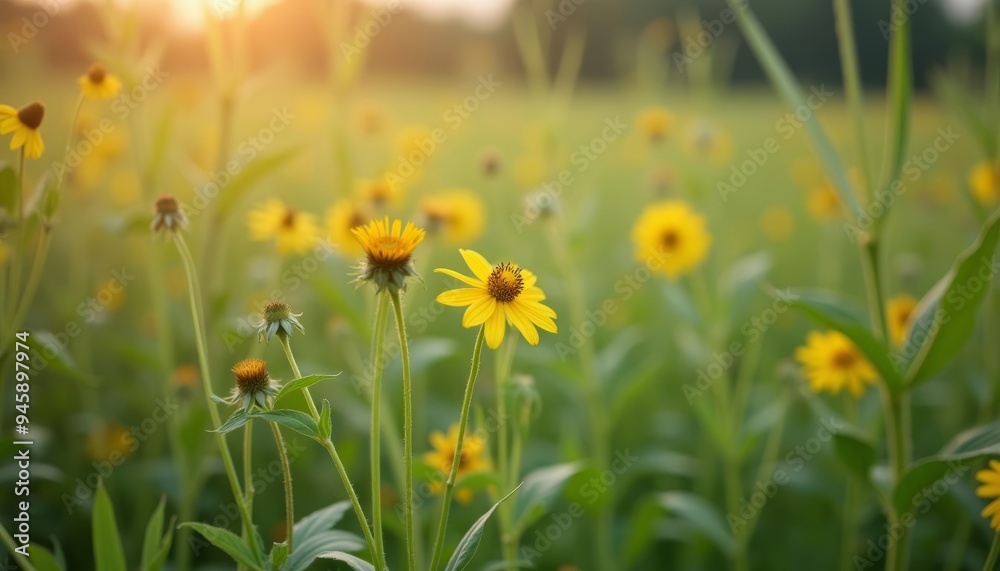 Poster Blooming with joy in the golden meadow