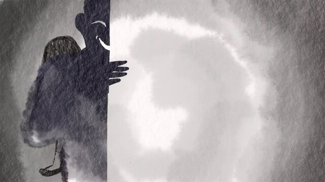 下校時に変質者に付け狙われる女子児童のアニメ