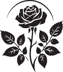 a beautiful rose black and white silhouette vector art flat design background illustrations