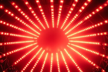 Red LED Lights Circle Background.