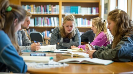 Adults participating in a study group, discussing course material and preparing for an exam