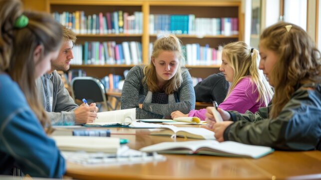Adults participating in a study group, discussing course material and preparing for an exam