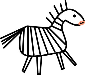 Childish animals. Doodle figure zebra characters. Cute fun children imagination.  © Svetlana