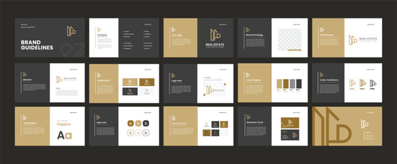 Real Estate Brand Guidelines Template, Elegant, Editable, Professional Vector Design for Realtors, Property Managers, and Real Estate Agencies
