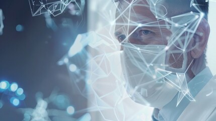 Portrait of a Doctor with a Digital Overlay