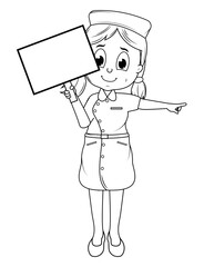 Coloring Little Nurse Cartoon