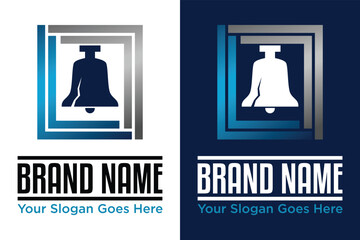 simple modern liberty bell box square l double l ll logo design vector illustration