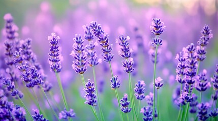 Obraz premium Vibrant Lavender Flowers in Spring Field