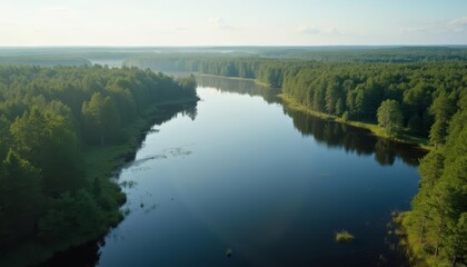 Fototapeta premium Tranquil forest river perfect for a serene escape