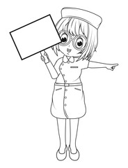 Coloring Little Nurse Cartoon