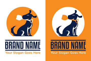 simple modern Dog Poop Removal pet vet logo design vector illustration