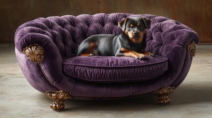 Luxurious purple pet sofa for small dogs - Powered by Adobe