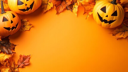 Halloween background with empty copyspace for messaging and custom designs. Happy halloween celebration, Halloween day party, advertising and seasonal greeting card