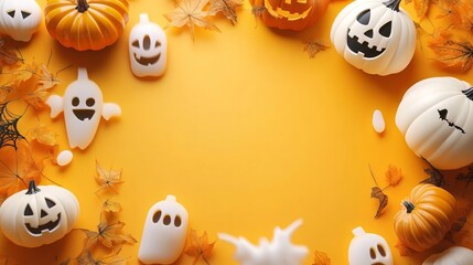 Halloween background with empty copyspace for messaging and custom designs. Happy halloween celebration, Halloween day party, advertising and seasonal greeting card