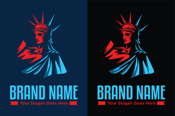 modern simple liberty statue america usa united new york logo design vector illustration © wastucitra