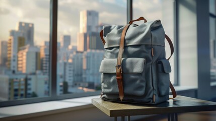 Backpack on a table