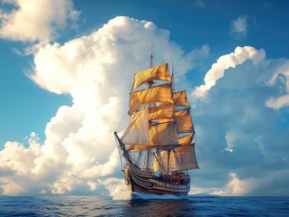 sailing ship in the sea