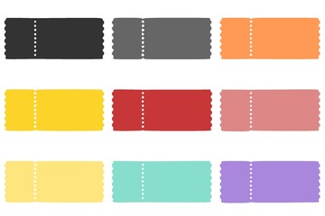 blank fill for coupons and tickets. multi-colored