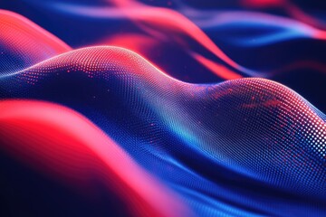 Obraz premium Vibrant abstract waves showcasing dynamic red and blue colors, creating an energetic visual experience for artistic projects.