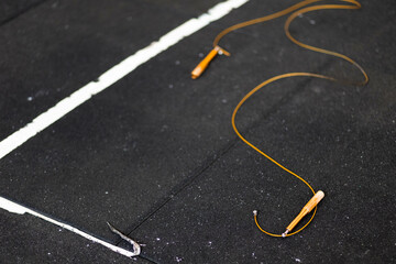 rope at the crossfit floor after double unders crossover single training