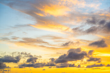 Colorful sunset light sky with cloud