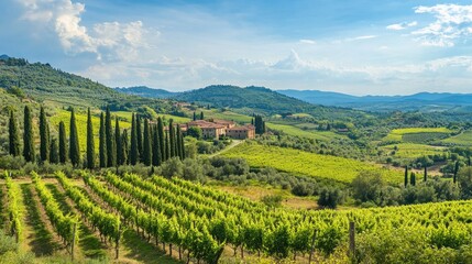 Tuscan Vineyard Landscape