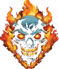 High-Quality Human Skull Vector Design for T-shirts and Tattoos 