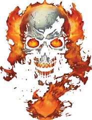 High-Quality Human Skull Vector Design for T-shirts and Tattoos 