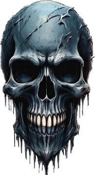 High-Quality Human Skull Vector Design for T-shirts and Tattoos 
