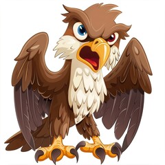 Naklejka premium Eagle Jealousy emotion fantasy animal cartoon isolated whitebackground