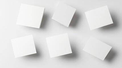 Floating Blank Business Cards Mockup on White Background