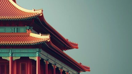 Obraz premium A corner of an ancient Chinese style building