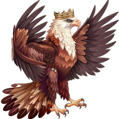 Fototapeta premium Eagle queen fantasy animal cartoon isolated whitebackground