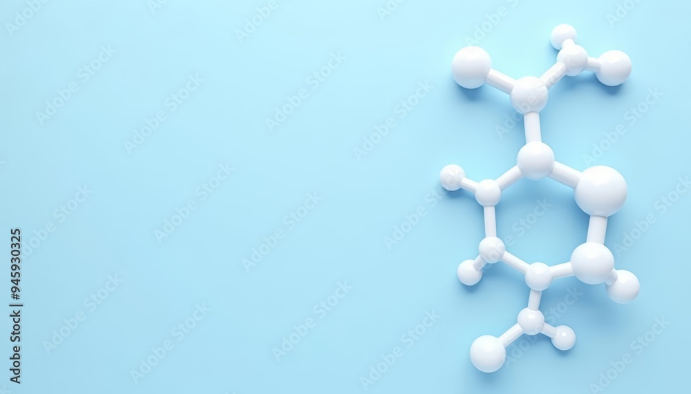 Canvas Prints Molecular structure in 3D isolated on blue