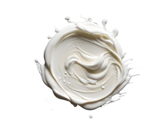 White cosmetic face cream texture. Lotion smear isolated on transparent background